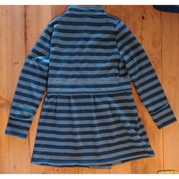 Matilda Jane Fall Breeze Jacket Peacoat Womens M Stretch Blue Striped Button Up - Picture 7 of 7